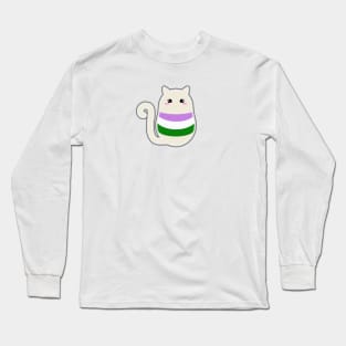 Genderqueer Pride Cat Long Sleeve T-Shirt